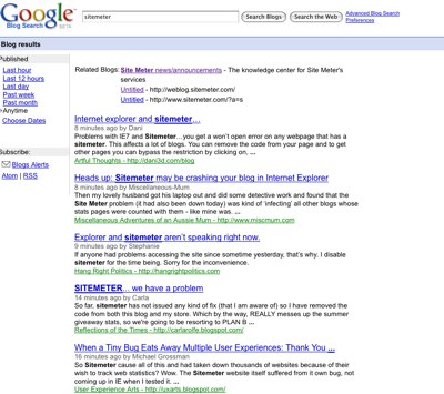 sitemeter - Google Blog Search